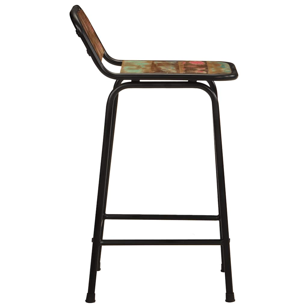 Taburetes De Barra 4 Uds 46x35,5x80 Madera Maciza Reciclada_1