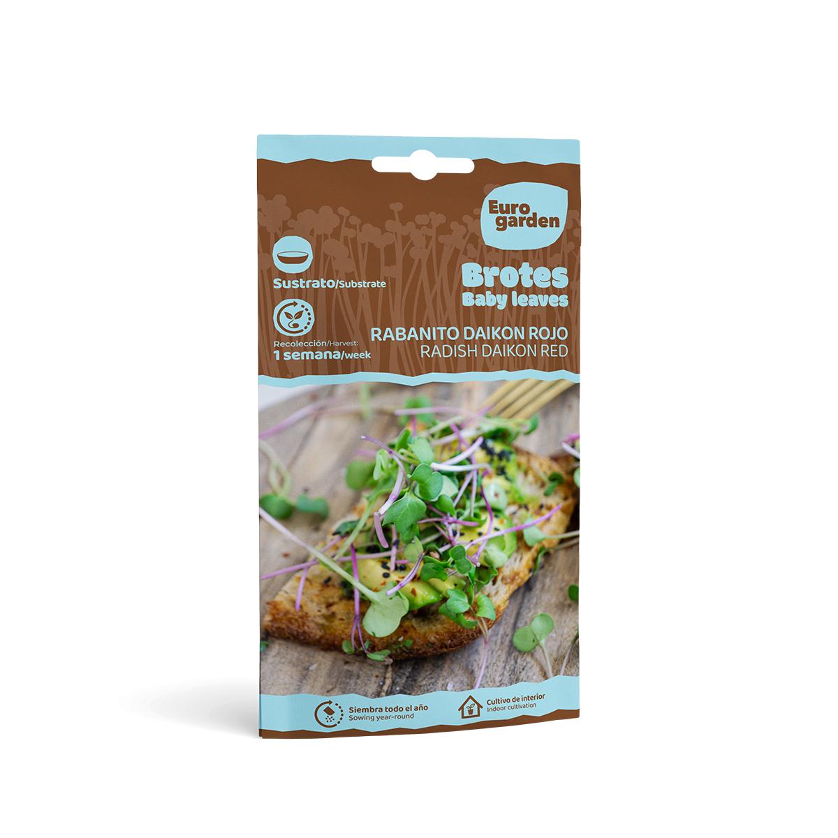 Sementes de rebentos de rabanete vermelho daikon Eurogarden
