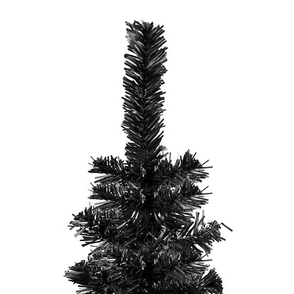 Vidaxl Árbol De Navidad Delgado Con Luces Y Bolas Negro 210 Cm_3