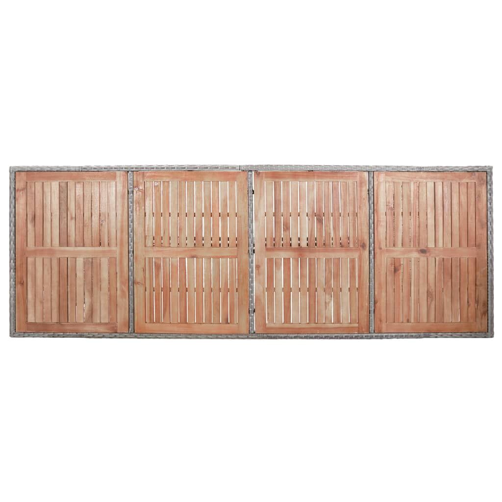 Vidaxl Set De Comedor De Jardín 9 Pzas Y Cojines Ratán Sintético Gris_4