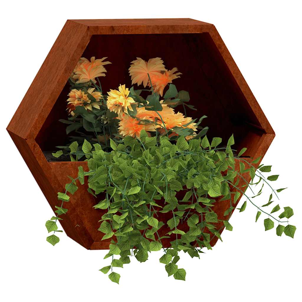 Jardineras De Pared 2 Uds Acero Corten Oxidado 46x10x40 Cm_2