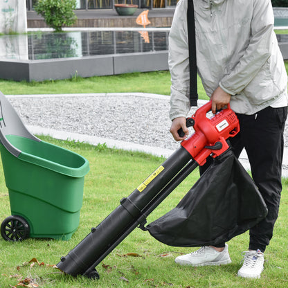 Outsunny Aspirador Soplador Y Triturador De Hojas Eléctrico 3000w Con Bolsa 45l_1