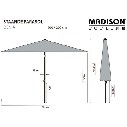 Madison Sombrilla De Jardín Denia Color Crudo 200x200 Cm_5