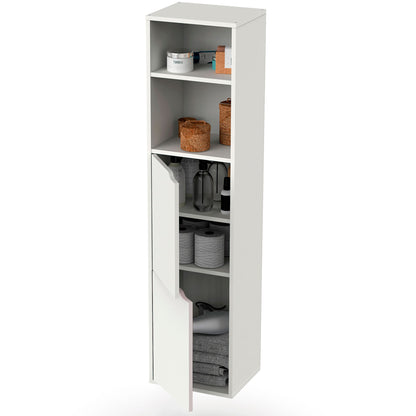 Columna De Baño, Mueble Auxiliar, Armario Alto Estilo Moderno 150x36,5x30 Cm Espacio Almacenaje, Briebe, Aura, Blanco_3