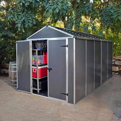 Telheiro de jardim Rubicon 185x378 cm Canopia cinzento escuro