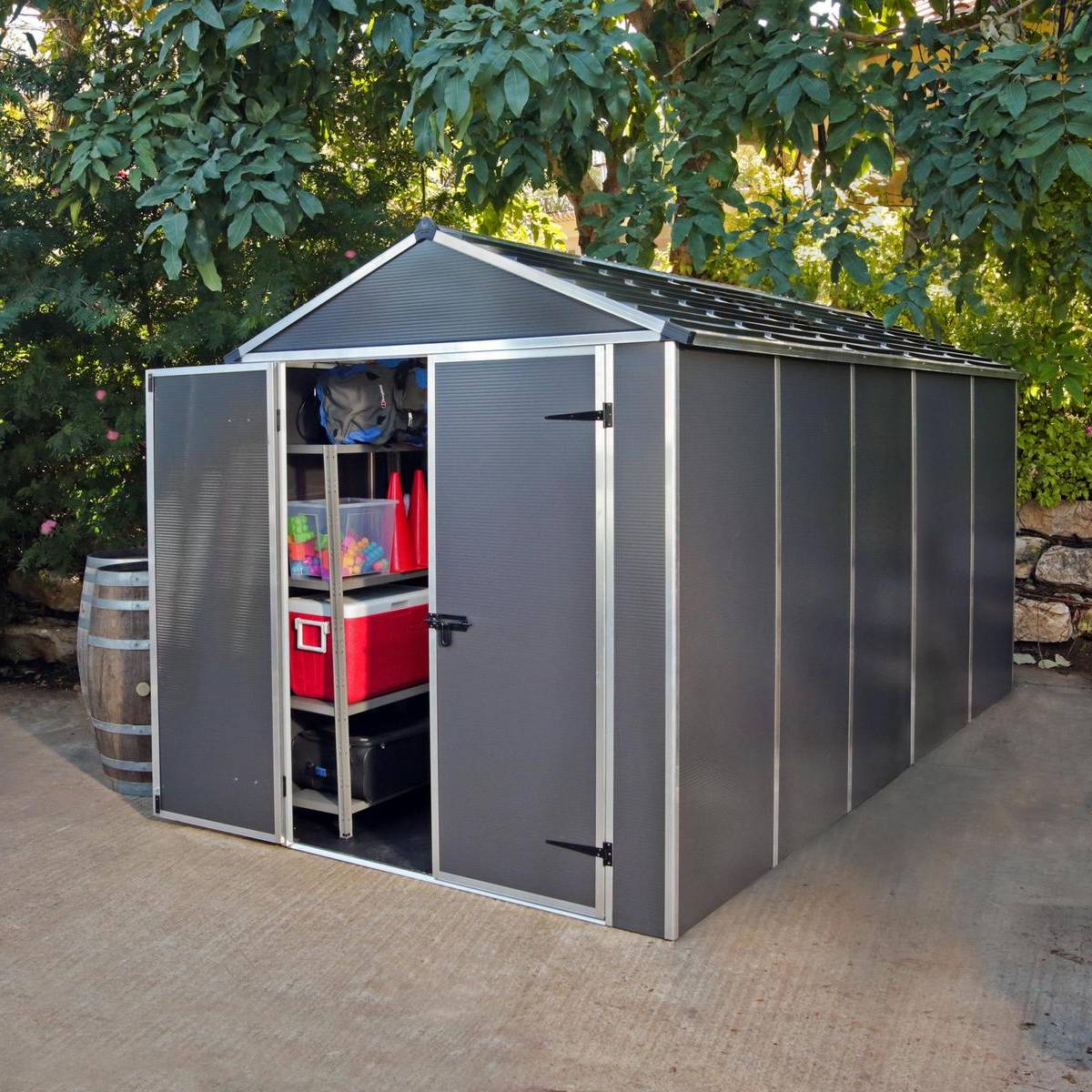 Telheiro de jardim Rubicon 185x378 cm Canopia cinzento escuro