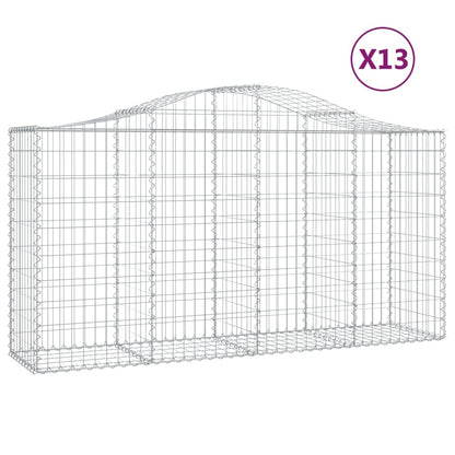 Cestas De Gaviones 13 Uds Forma Arco Hierro 200x50x100/120 Cm_0