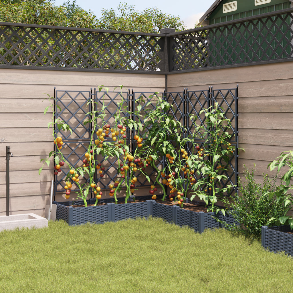Vidaxl Maceta De Jardín Con Enrejado 5 Pcs Gris 120 X 120 X 125.5 Cm_2