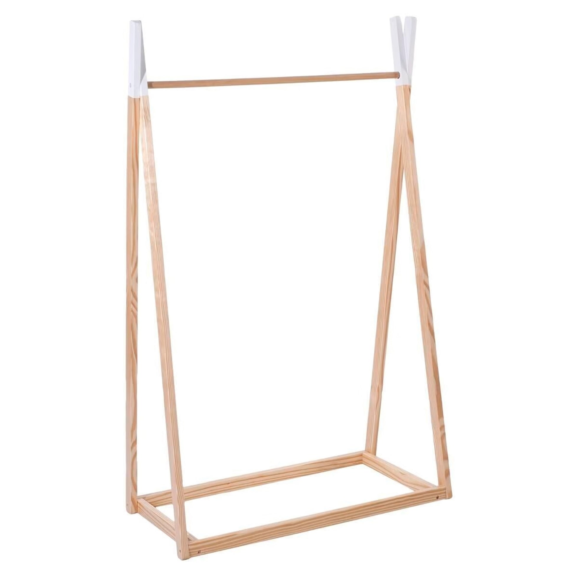 Perchero Infantil De Madera Color Natural Altura 126cm Práctico Y Espacioso_0