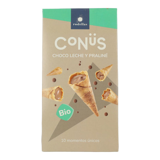Rodellas Chocolate de Leite Biológico e Cones de Praliné 70 g 