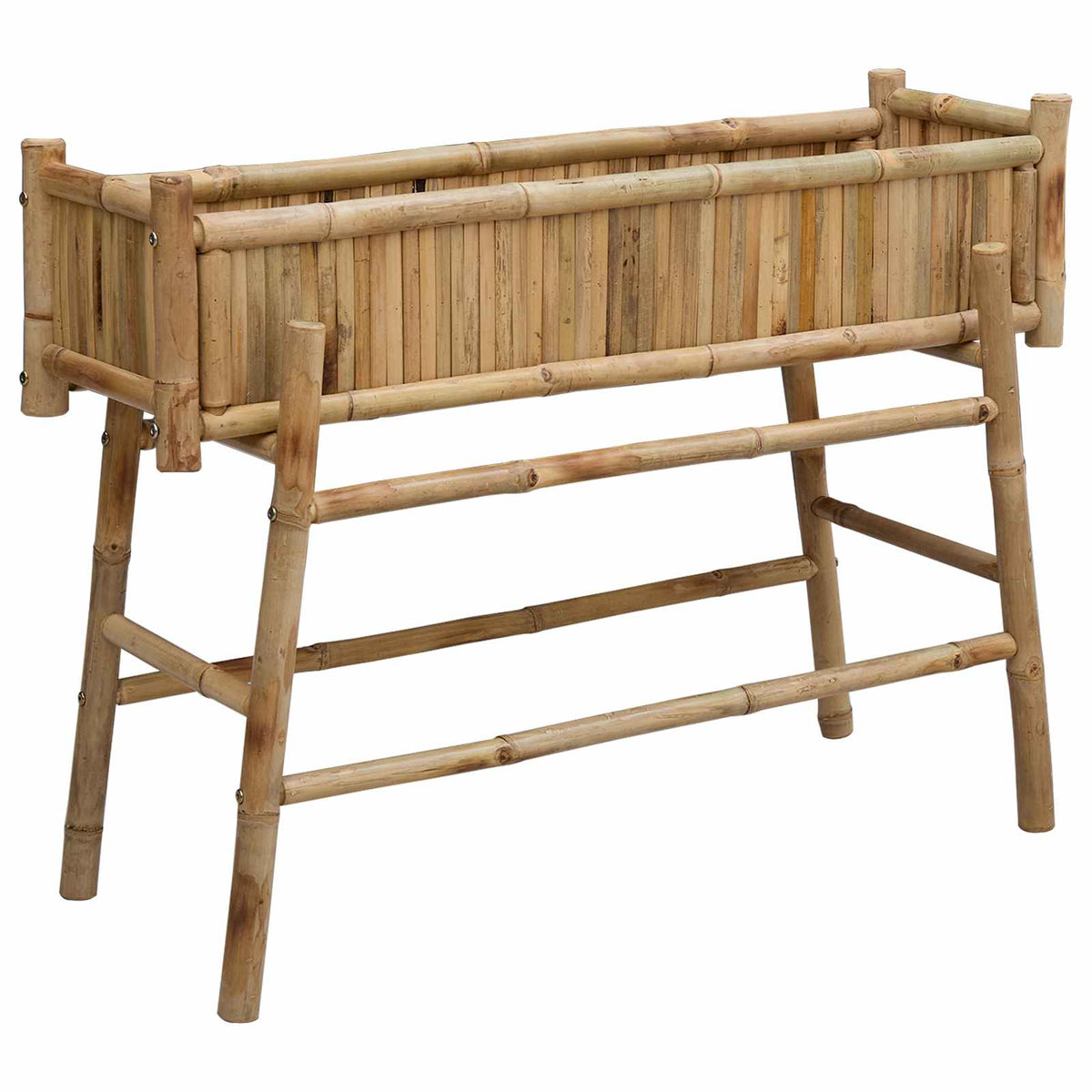 Jardín Macetero Con Soporte Natural 100 X 38 X 74 Cm Bambú_0