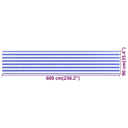 Vidaxl Toldo Para Balcón Hdpe Amarillo Y Blanco 90x600 Cm_4