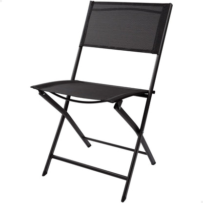 Silla Plegable Jardín Tejido Reforzado Negra Aktive_0