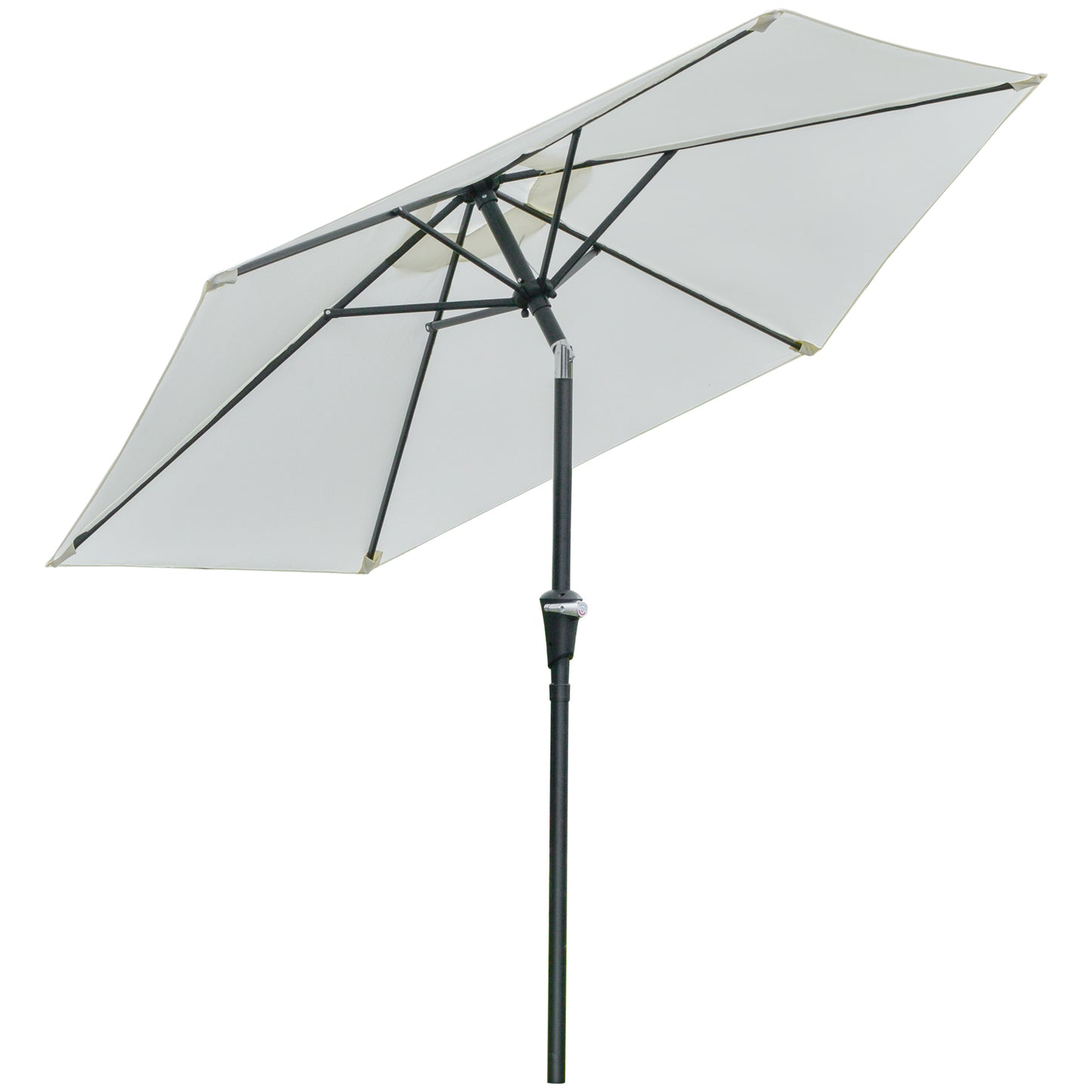 Outsunny Sombrilla De Jardín Ø230x216 Cm Con Ángulo Ajustable Crema_0