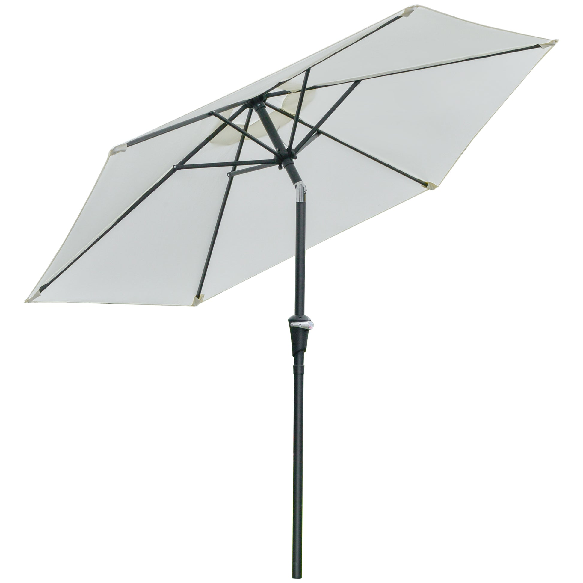 Outsunny Sombrilla De Jardín Ø230x216 Cm Con Ángulo Ajustable Crema_0