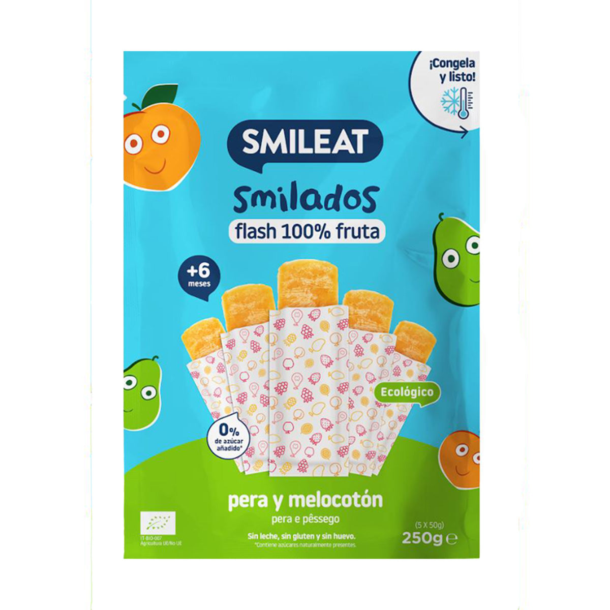 Pack Mix SMILADOS helados flash infantiles 100% fruta BIO Smileat 3 uds de 250 g