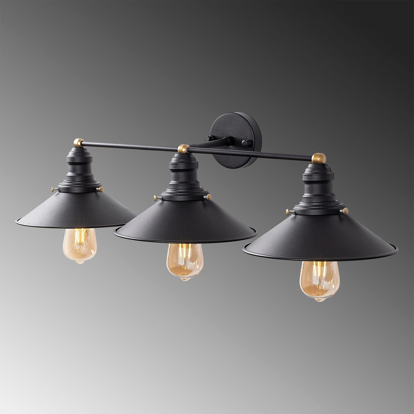 Aplique De Pared, Metal , Negro, 75x27x20, Casquillo 3 X E27 Max 40 W_2