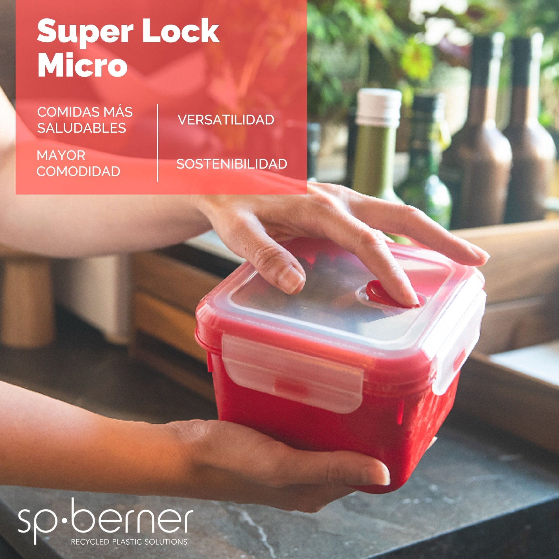 2x Herméticos Super Lock Micro 680 Ml. Aptos Para Cocinar Al Vapor En El Microondas, Ideal Transporte Y Almacenamiento De Alimentos, Cierre Clip_3