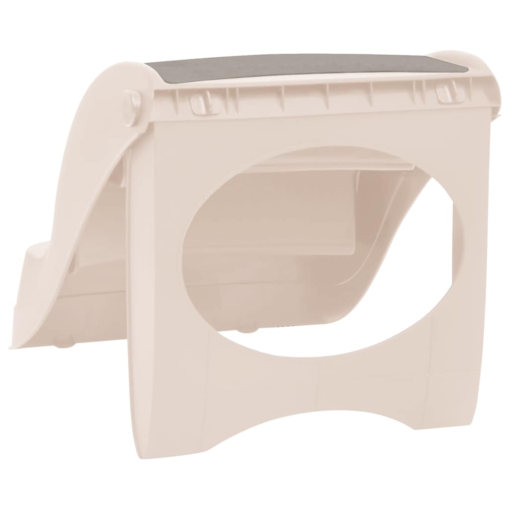 Escalera Perros Plegable 3 Peldaños Plástico Crema 50x38x38cm_4
