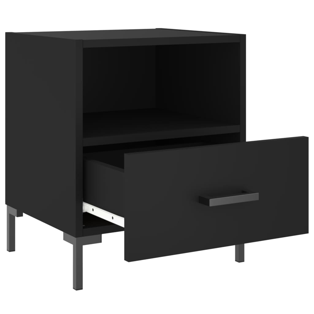 Mesitas De Noche 2 Uds Madera Ingeniería Negro 40x35x47,5 Cm_3