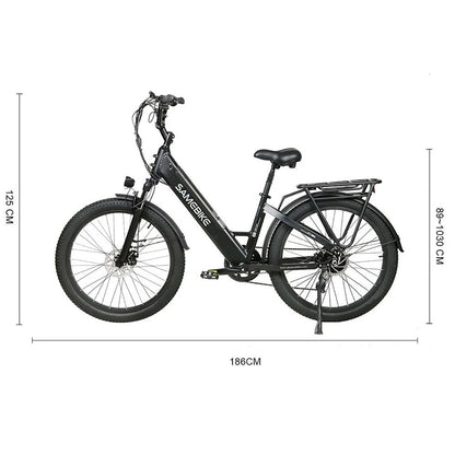 Bicicleta Eléctrica De Paseo Rs-a01 750w-48v-14ah (672wh) - Fatbike 26x3.0 Color Blanco_2