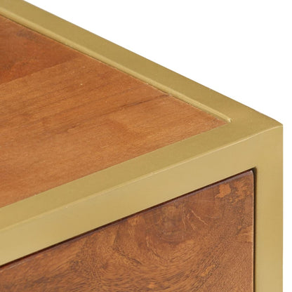 Mesita De Noche De Madera Maciza De Mango 40x35x50 Cm_2