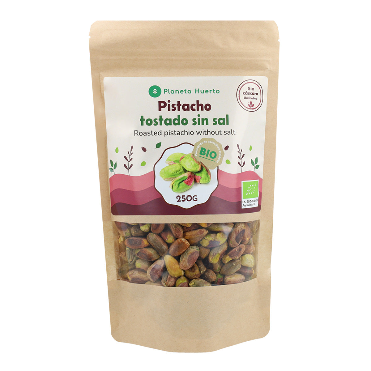 Grano de pistacho tostado sin sal Eco Planeta Huerto 250 g