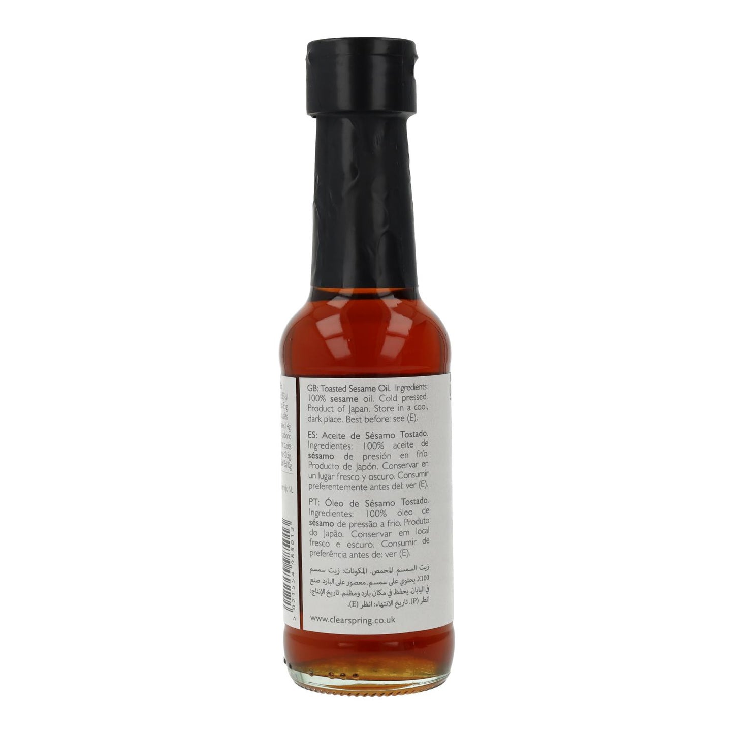 Óleo de sésamo torrado Clearspring, 150 ml