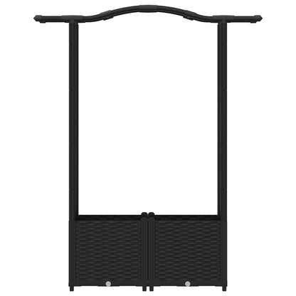 Cama Elevada Con Trellis Y Techo Negro 125 X 40 X 138 Cm Pp_3