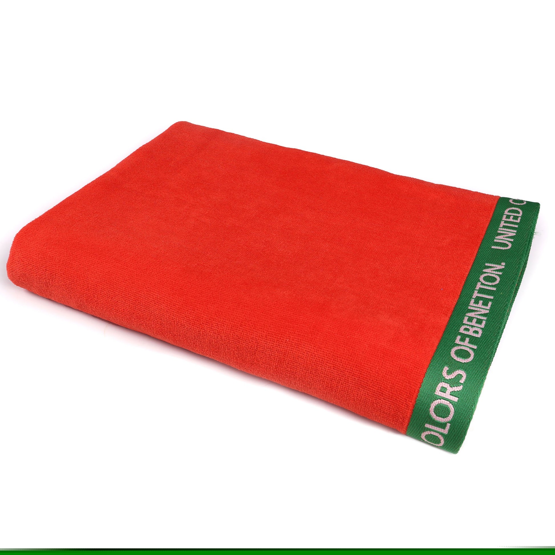 Set 2 Toalla De Playa 90x160cm 380gsm Velour 100%algodon Rojo Casa Benetton