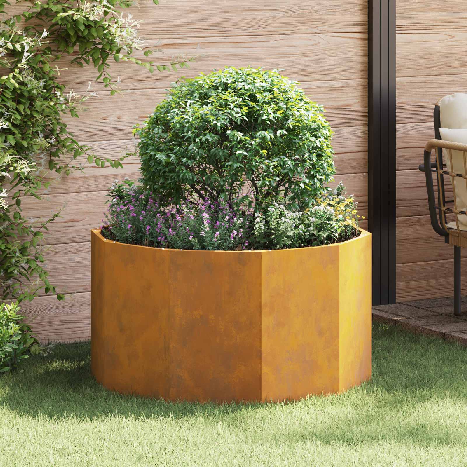 Jardinera Oxidado 90 X 90 X 50 Cm Acero Autopatinable_1
