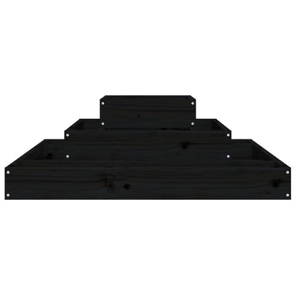 Jardinera De Madera Maciza De Pino Negro 80x80x27 Cm_3