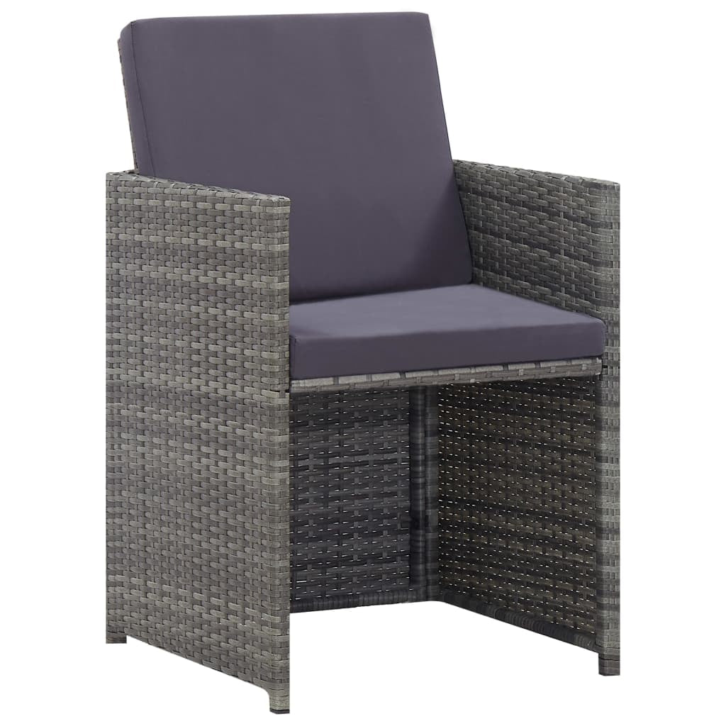 Vidaxl Set Comedor Jardín 9 Pzas Ratán Sintético Y Madera Acacia Gris_1