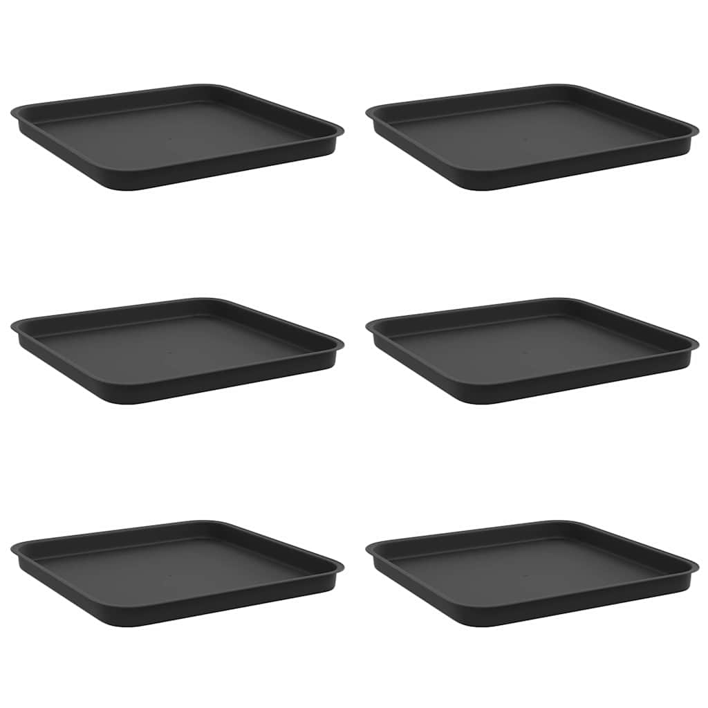 Bandeja Cuadrada Para Flores 6 Uds. Negro 32 X 32 X 2,5 Cm_0
