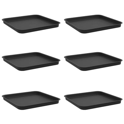 Bandeja Cuadrada Para Flores 6 Uds. Negro 32 X 32 X 2,5 Cm_0