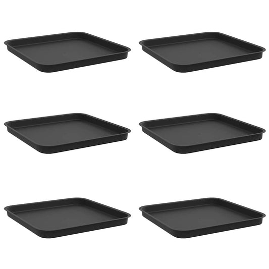 Bandeja Cuadrada Para Flores 6 Uds. Negro 32 X 32 X 2,5 Cm_0