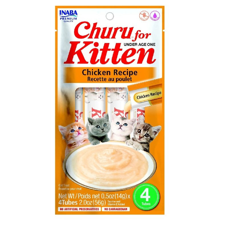 Receita de Frango Churu Gatinha, Snack Cremoso para Gatos 4x14g