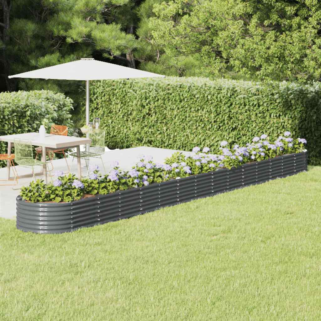 Jardinera Arriate Acero Galvanizado Antracita 620x80x36 Cm_1