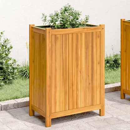 Jardinera Con Forro Madera Maciza De Acacia 54x31x75 Cm_1