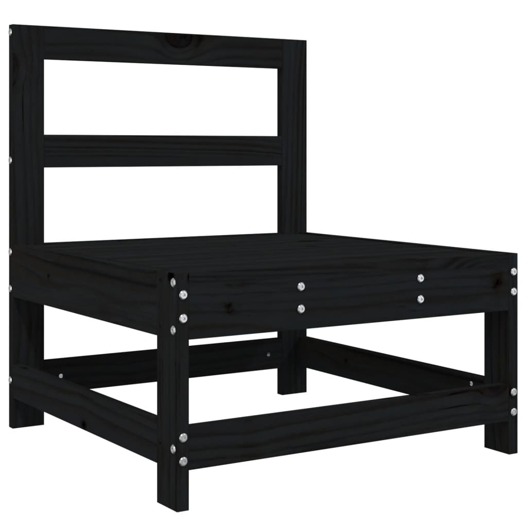 Vidaxl Juego De Sofás De Jardín 5 Piezas Madera Maciza De Pino Negro_3
