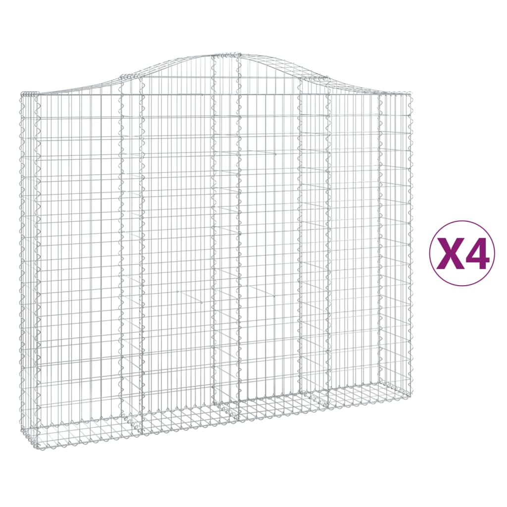 Cestas Gaviones 4 Uds Forma De Arco Hierro 200x30x160/180 Cm_0