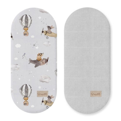 Pack 2 Bajeras Capazo Algodón Satinado Y Muselina Balloon Flight_1