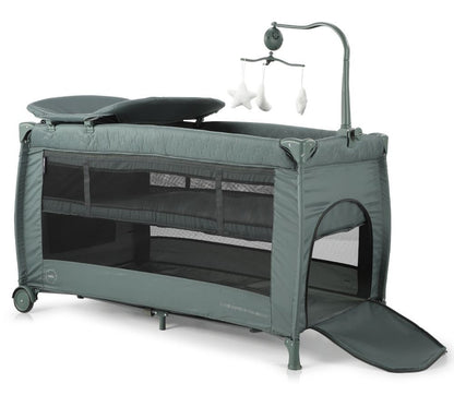Cuna De Viaje Doble Altura Con Cambiador Y Carrusel Bella Pastel Green_1