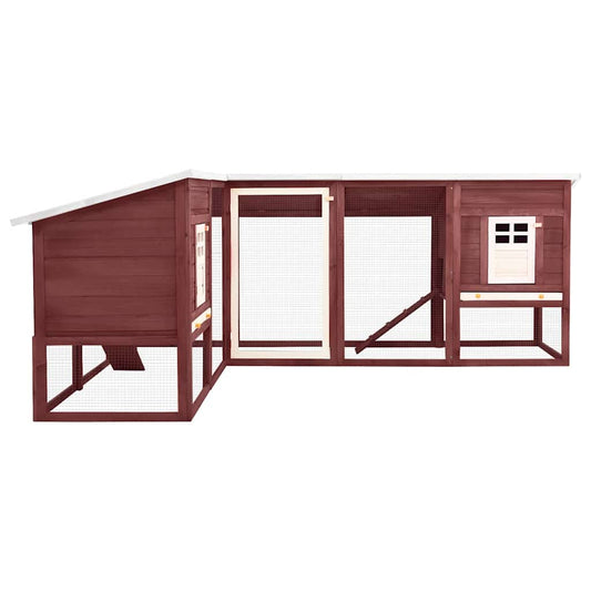 Conejera De Exterior Con Corredor Madera De Abeto Moca Y Blanco_0