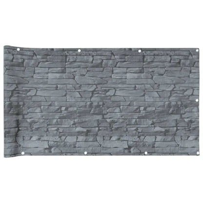 Pantalla De Privacidad De Balcón Pvc Look Piedra Gris 800x120cm / Vetonek_1