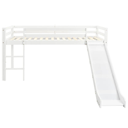 Cama Alta Para Niños Tobogán Y Escalera Madera Pino 97x208 Cm / Vetonek_2