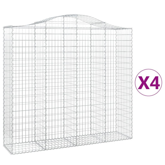 Cestas De Gaviones 4 Uds Forma De Arco Hierro 200x50x180/200 Cm_0