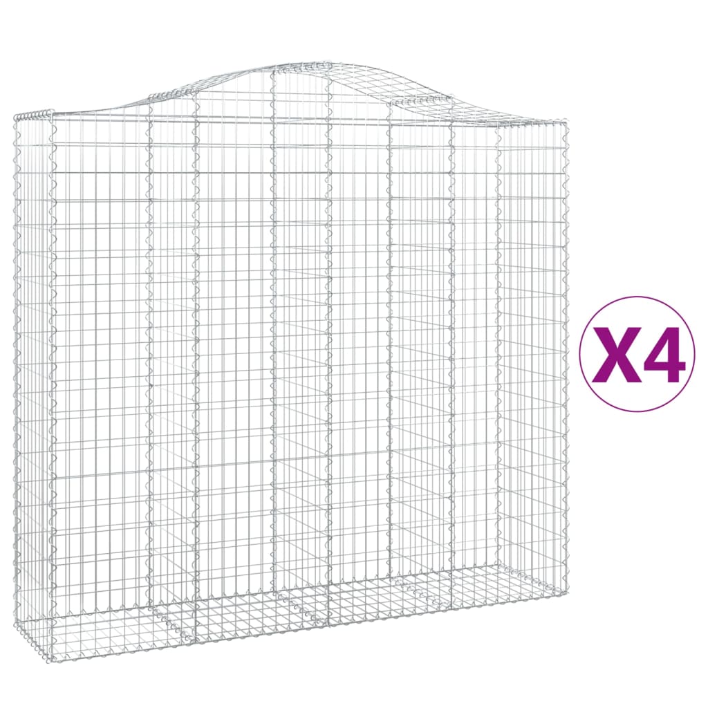 Cestas De Gaviones 4 Uds Forma De Arco Hierro 200x50x180/200 Cm_0