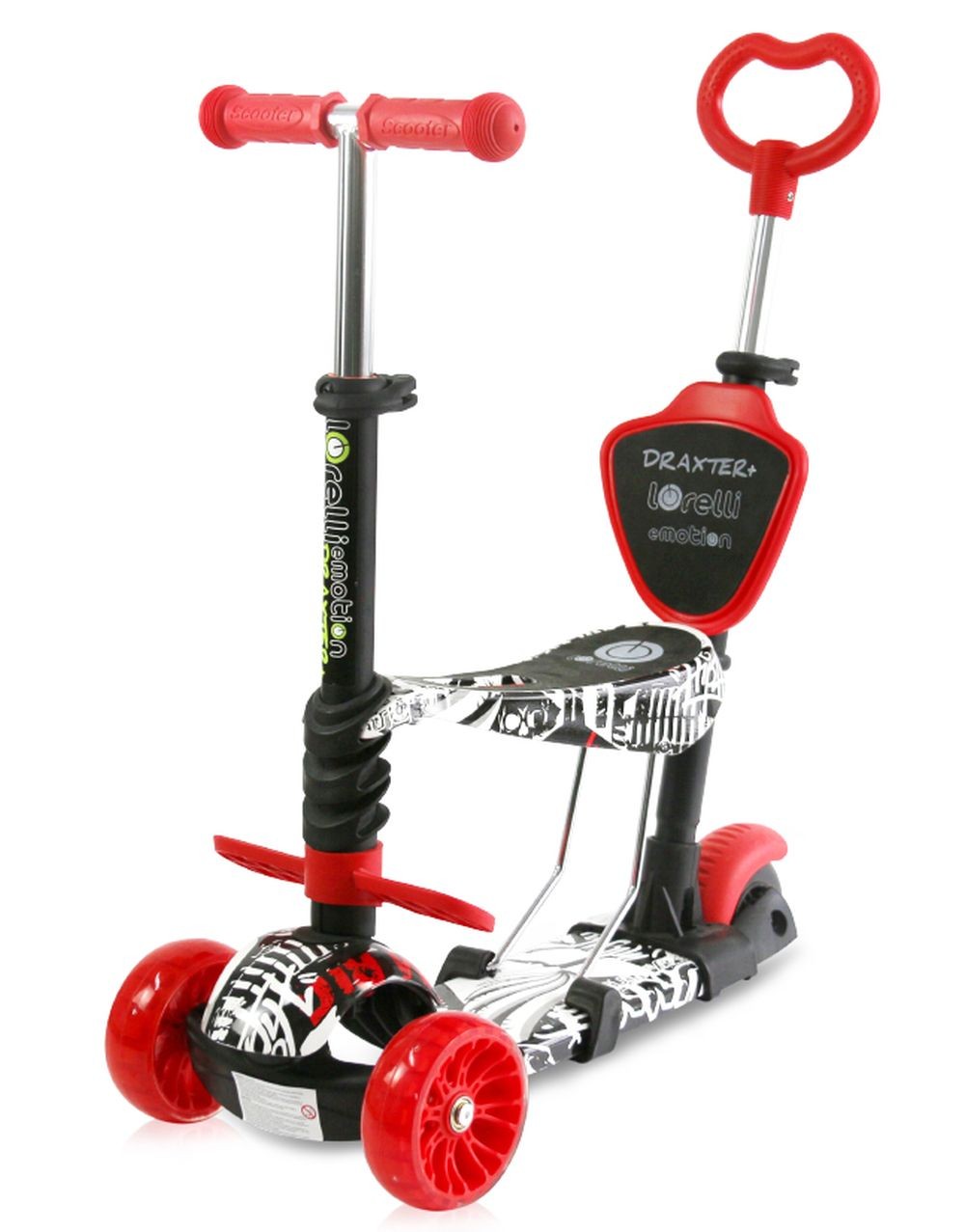 Patinete Evolutivo Con Asiento Y Mango Parental Draxter Plus Black Graffiti_1