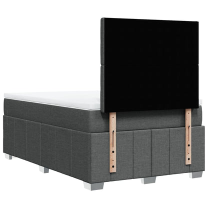 Cama Box Spring Con Colchón Tela Gris Oscuro 120x190 Cm / Vetonek_1